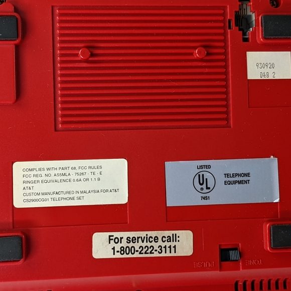 AT&T Exeter Vintage 1990's corded landline telephone desktop table red - Picture 10 of 16